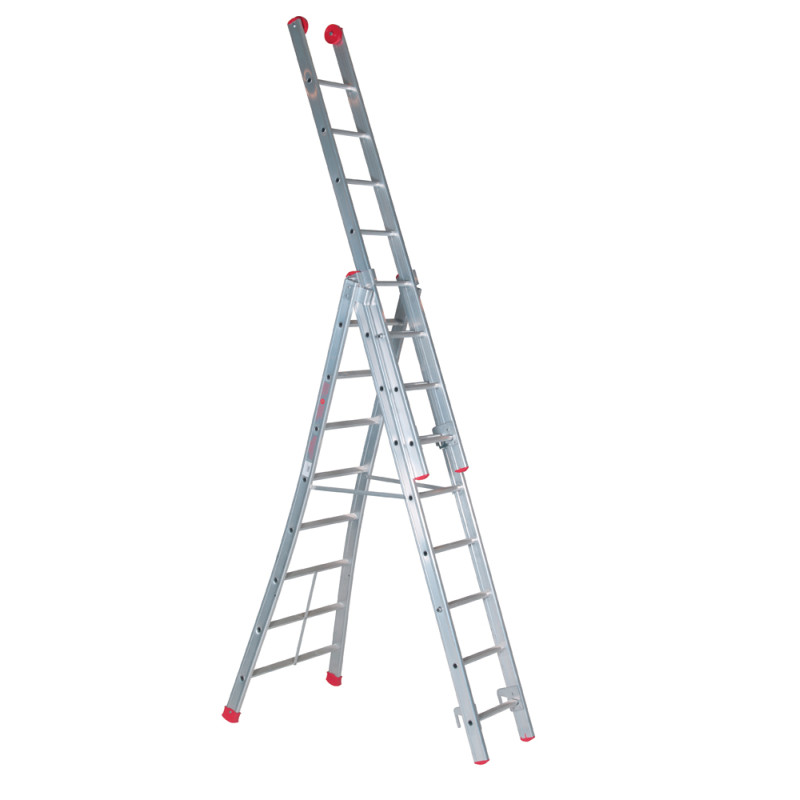 Echelle coulissante industrielle 3 x 12 échelons ESCALO