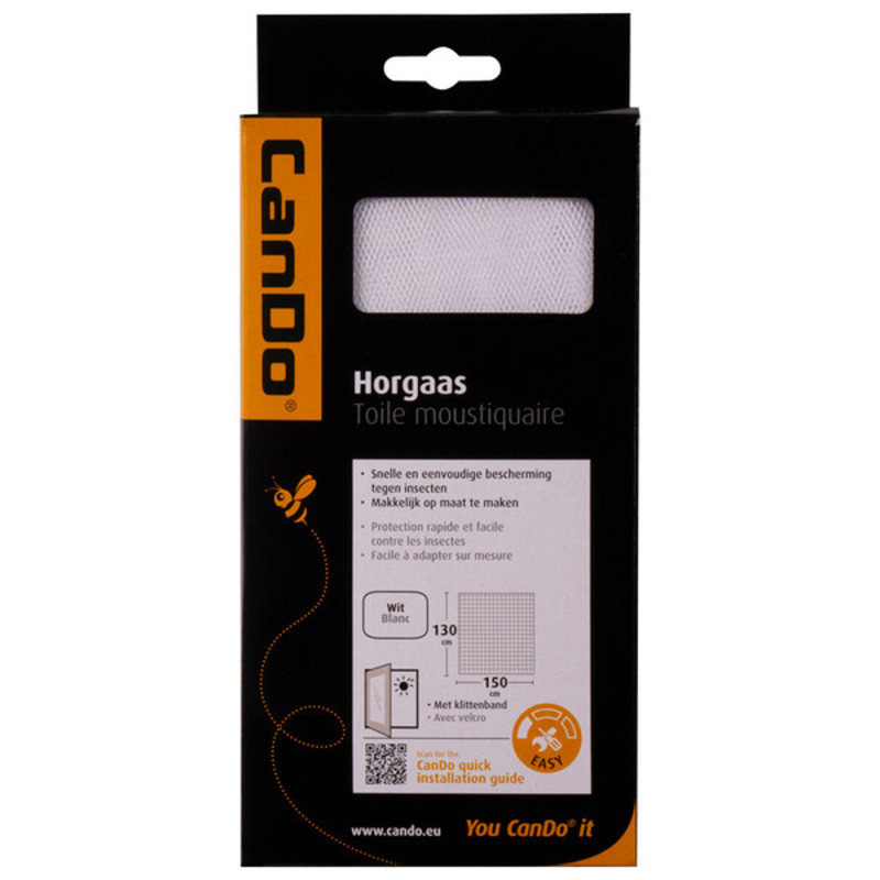 Toile moustiquaire et velcro blanc 130 x 150 cm CANDO