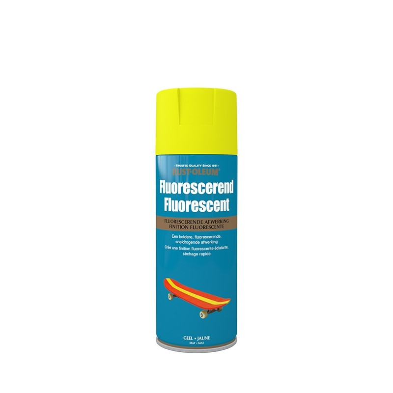 Peinture aérosol fluorescente jaune 0,4 L RUST-OLEUM