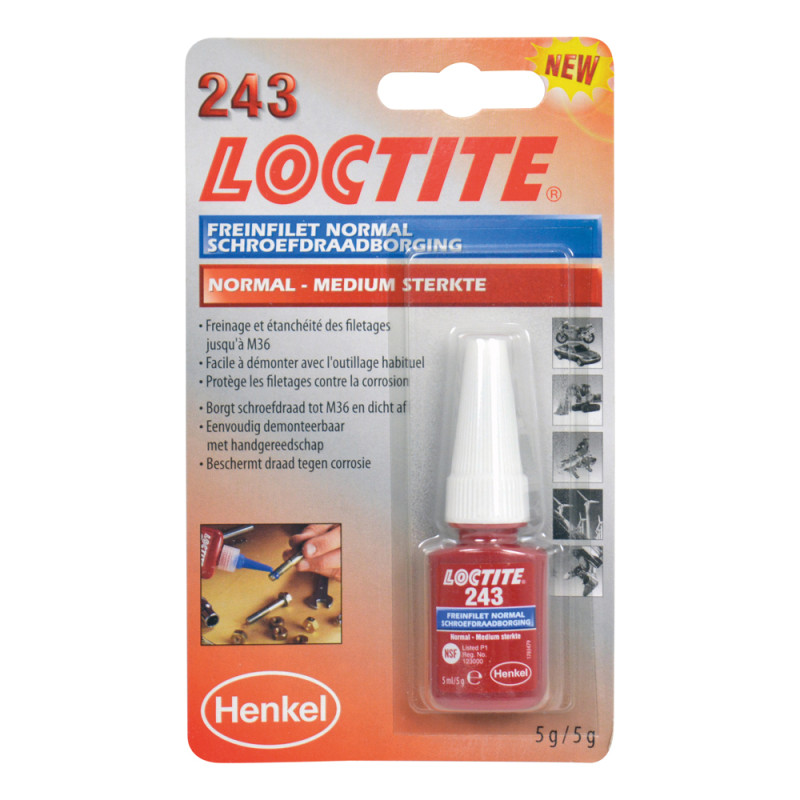Produit d'assemblage pour filetage medium 5 ml LOCTITE Produit d'assemblage pour filetage medium 5 ml LOCTITE