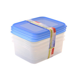 Boîte à congélation Club transparent et bleu 1,2 L 3 pièces SUNWARE