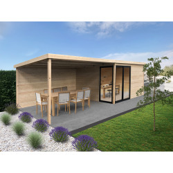 Abri de jardin en bois Tavira 28 mm 7,99 x 3,04 m SOLID