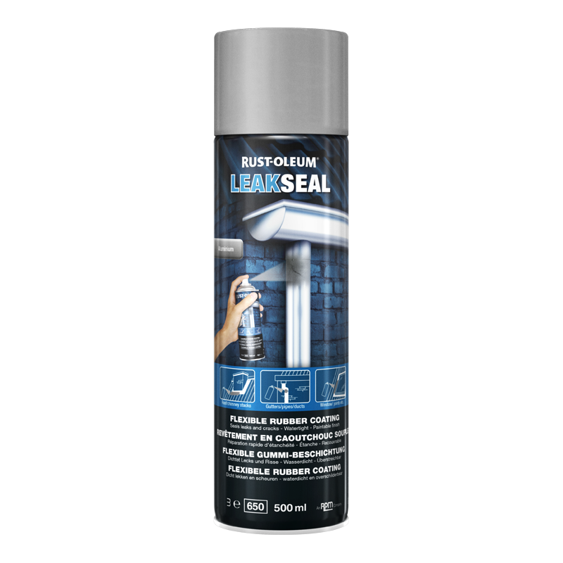 Revêtement en caoutchouc souple Leakseal aluminium 0,5 L RUST-OLEUM