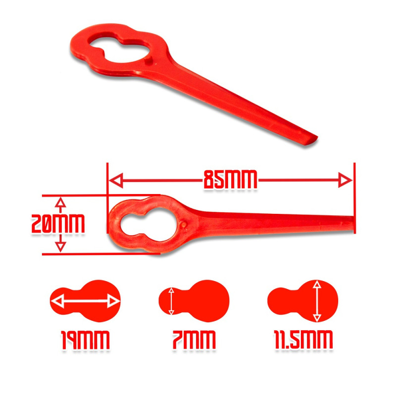 Lame pour coupe-bordure 8,5 x 2 cm 20 pièces ELEM GARDEN TECHNIC