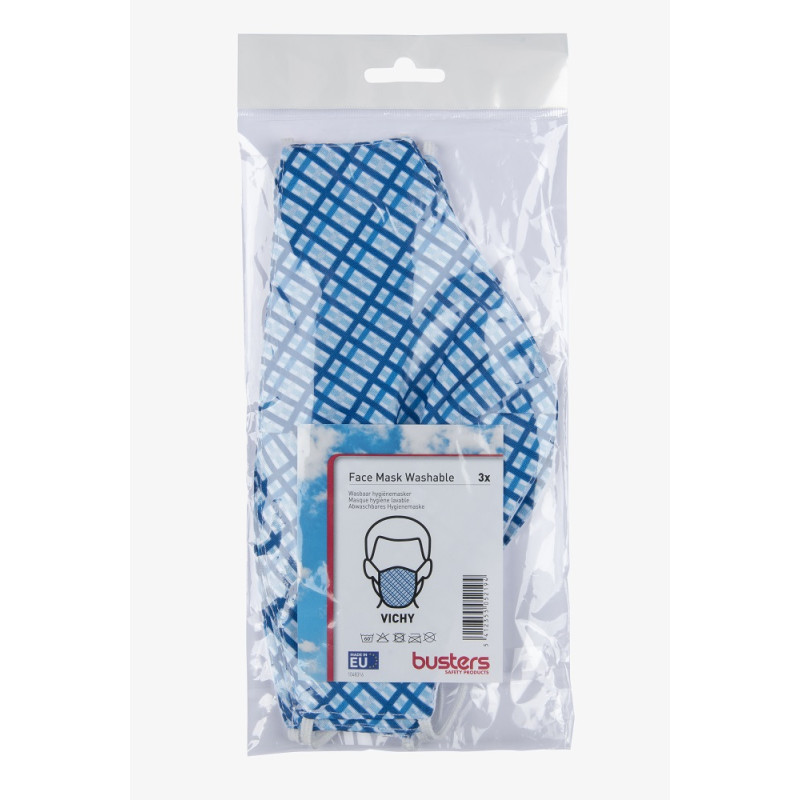 Masque en tissu Vichy 3 pièces Masque en tissu Vichy 3 pièces