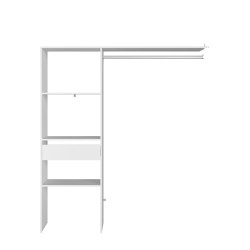 Placard Combi à tablette d'hivernage 160 x 40 x 180 cm blanc EKIPA