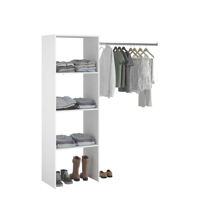 Placard Combi 160 x 40 x 180 cm blanc EKIPA Placard Combi 160 x 40 x 180 cm blanc EKIPA