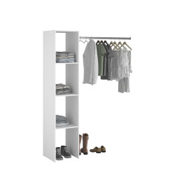 Placard Combi 138 x 40 x 180 cm blanc EKIPA Placard Combi 138 x 40 x 180 cm blanc EKIPA