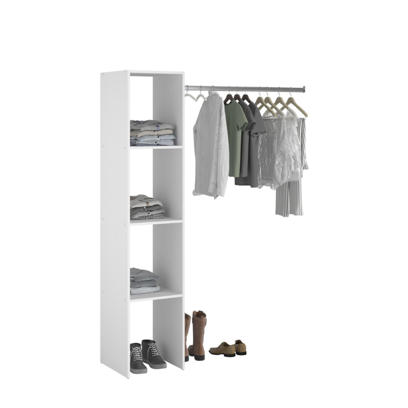 Placard Combi 138 x 40 x 180 cm blanc EKIPA Placard Combi 138 x 40 x 180 cm blanc EKIPA