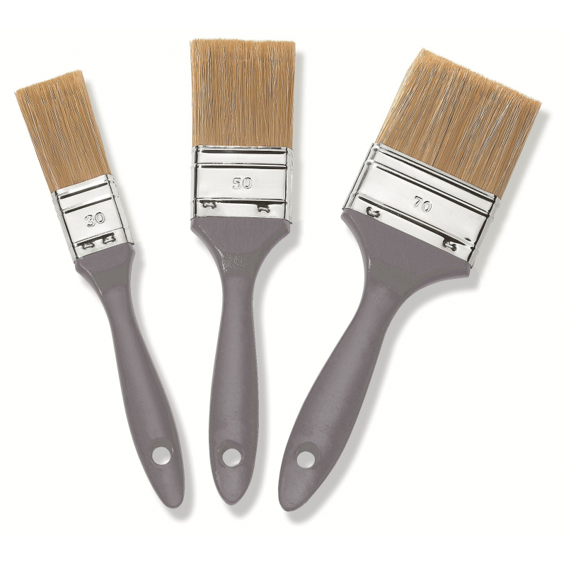 Color Expert 256030 Pinceau qualité professionnelle Lasure Manche bois verni Virole Acier Cuivré N°30 