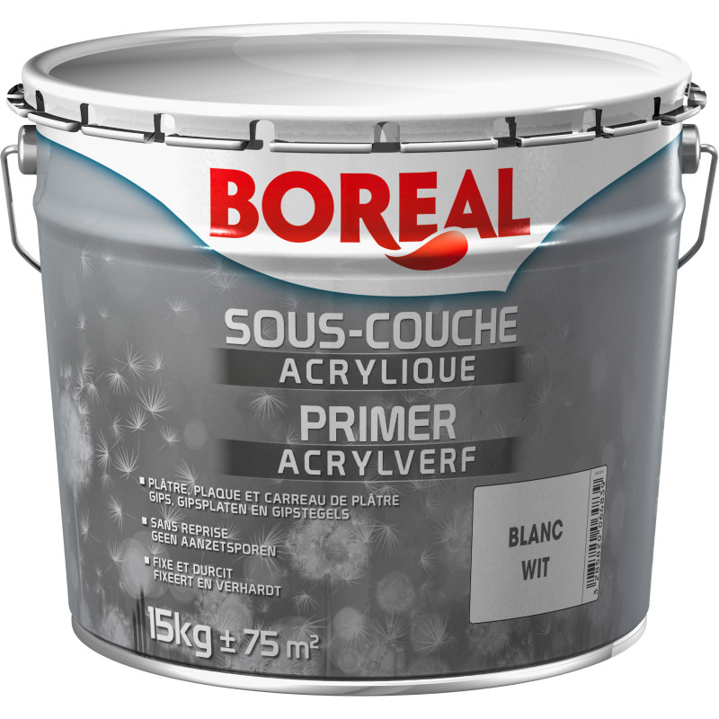 Sous-couche pour plaque et plâtre blanche 10 L BOREAL