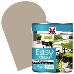 Peinture extérieure Easy Colours pour bois métal PVC Beige satinée 2,5 L V33