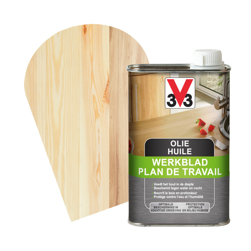 Huile pour plan de travail en bois Naturel mat 0,5 L V33