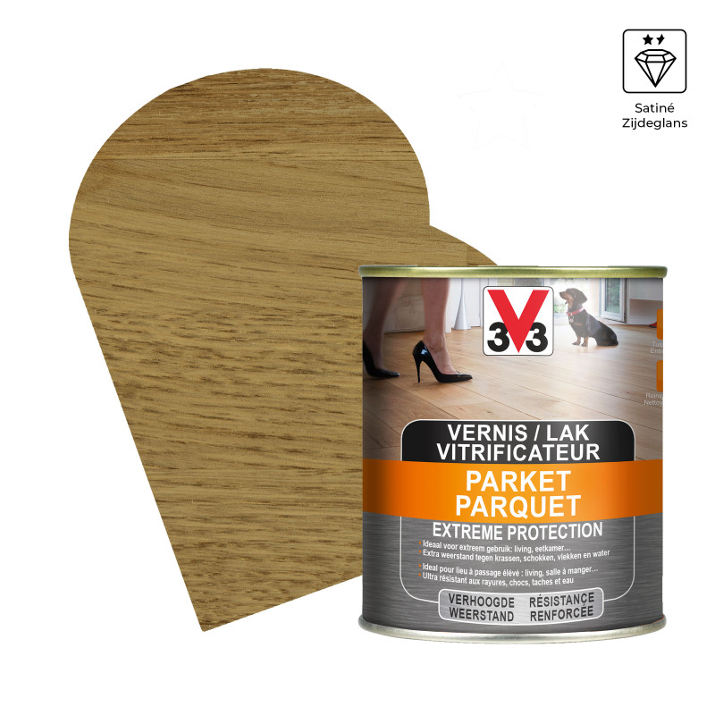 Vitrificateur pour parquet Extrême Protection Chêne Moyen satiné 0,75 L V33