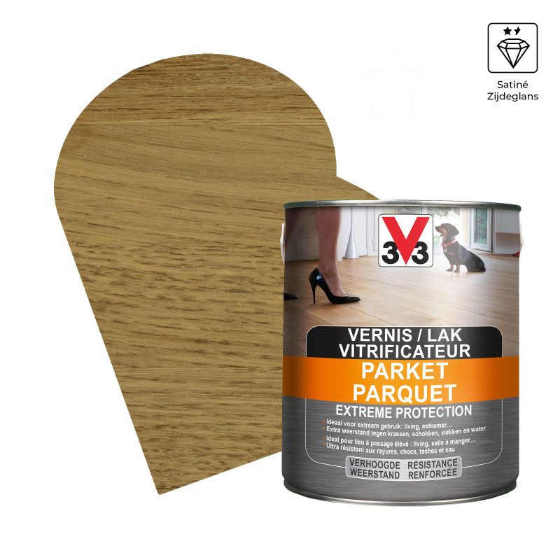 Vitrificateur pour parquet Extrême Protection Chêne Moyen satiné 2,5 L V33