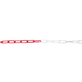 Chaine de signalisation en PVC rouge et blanche 10 m
