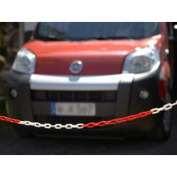 Chaine de signalisation en PVC rouge et blanche 10 m