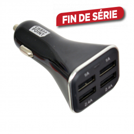Chargeur USB pour voiture 4 prises 6,8 A CARPOINT