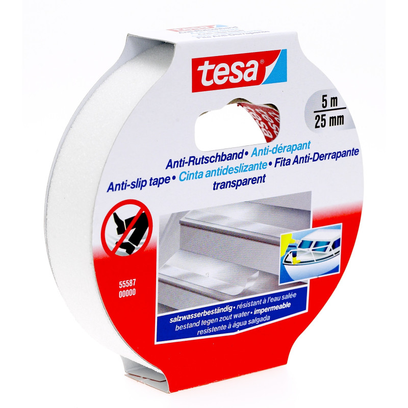 Ruban antidérapant transparent 25 mm x 5 m TESA