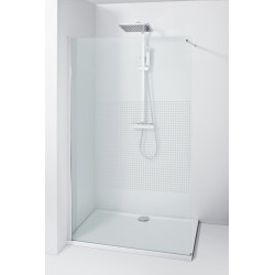 Paroi de douche fixe à carreaux Walk In Lago 100 x 195 cm ALLIBERT