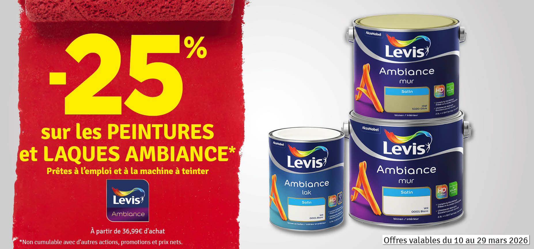 Promo - 25 % sur les peintures et laques Ambiance