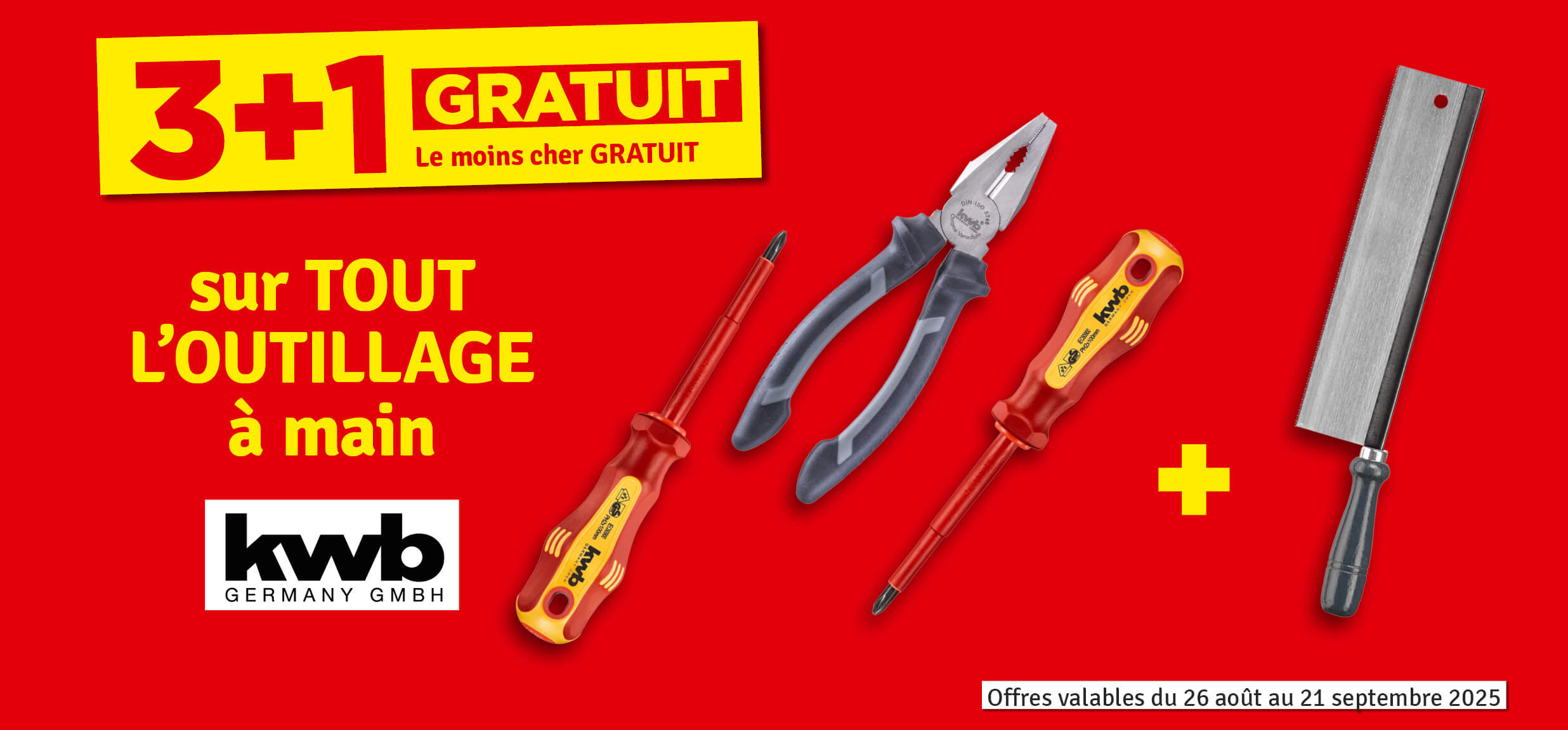 3 + 1 gratuit - Outillage à main KWB