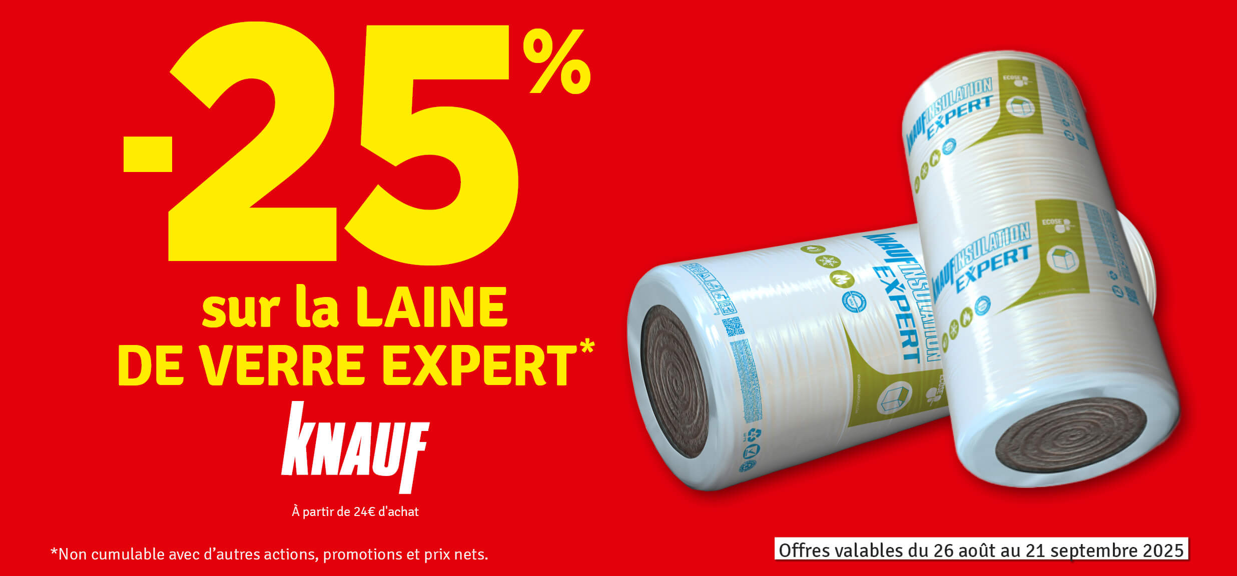 Promo - 25 % sur la laine de verre Expert KNAUF