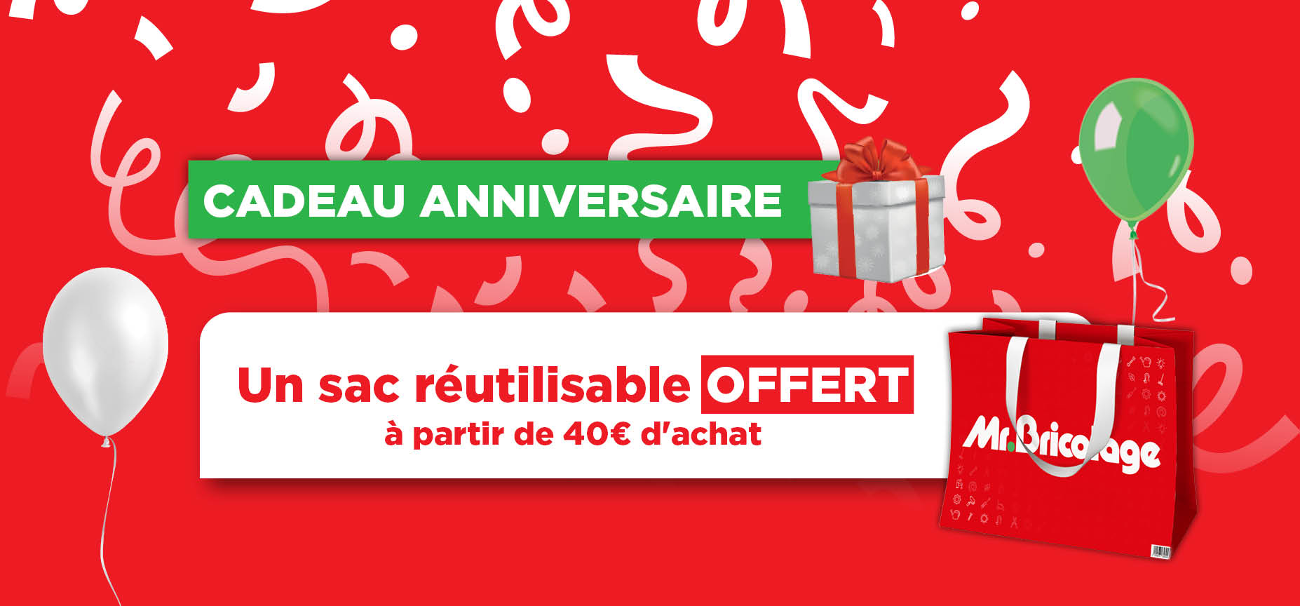 Un sac réutilisable offert à partir de 40€ d'achat