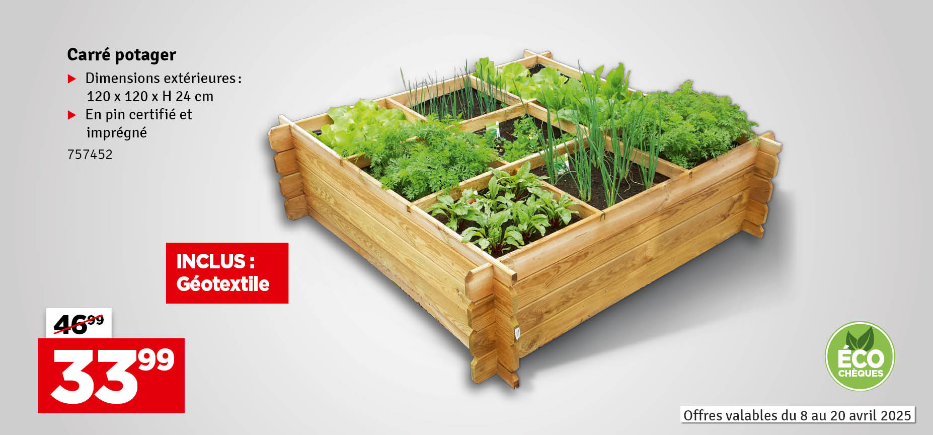 Promo - Carré potager sans plancher SOLID