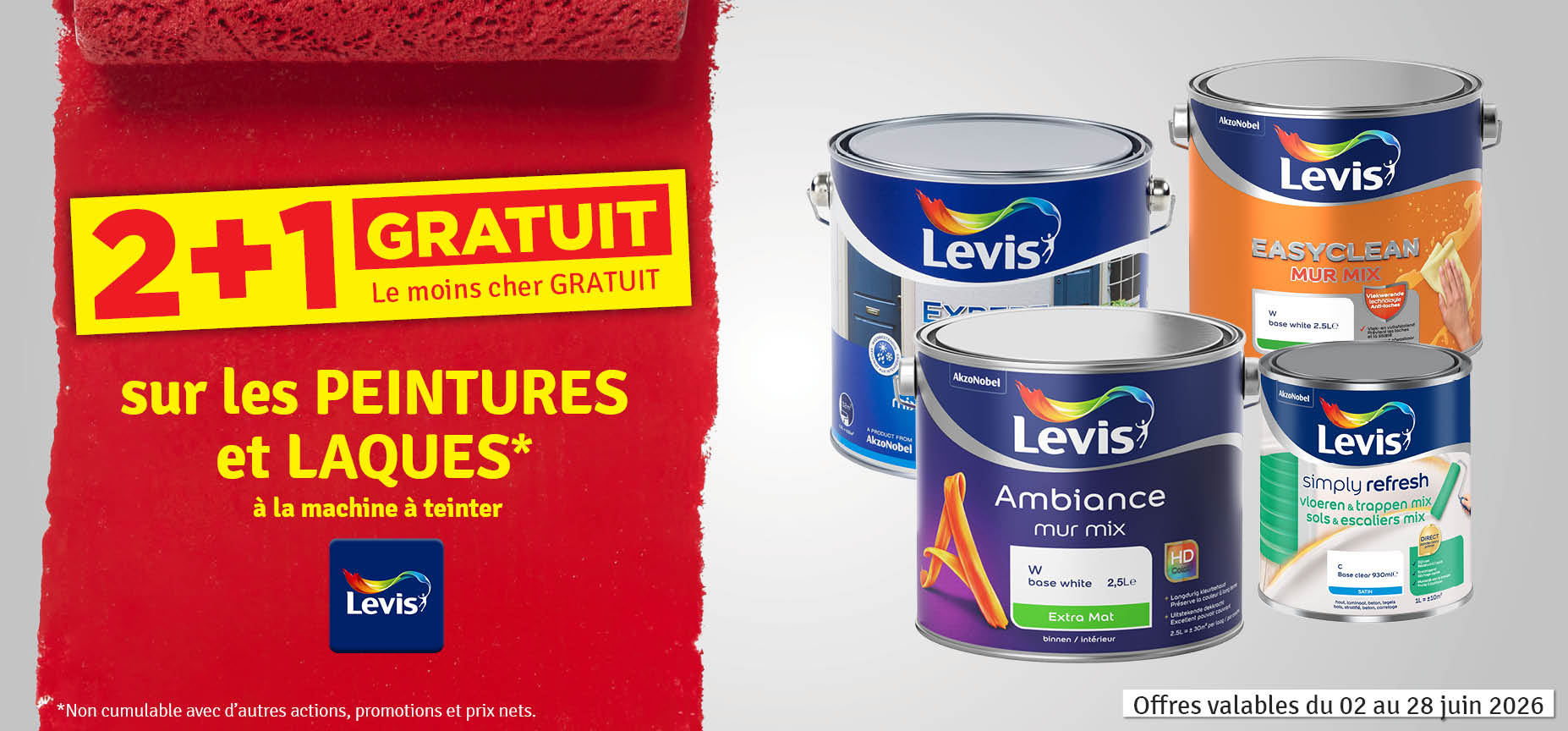 2 + 1 gratuit sur les peintures et laques à la machine à teinter 2 + 1 gratuit sur les peintures et laques à la machine à teinter