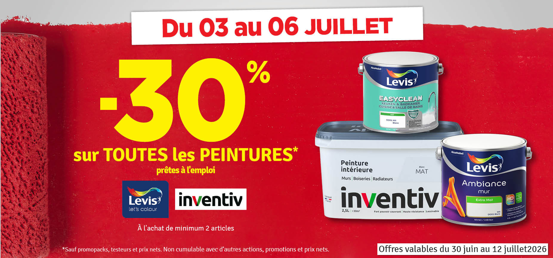 30% sur toutes les peintures 30% sur toutes les peintures