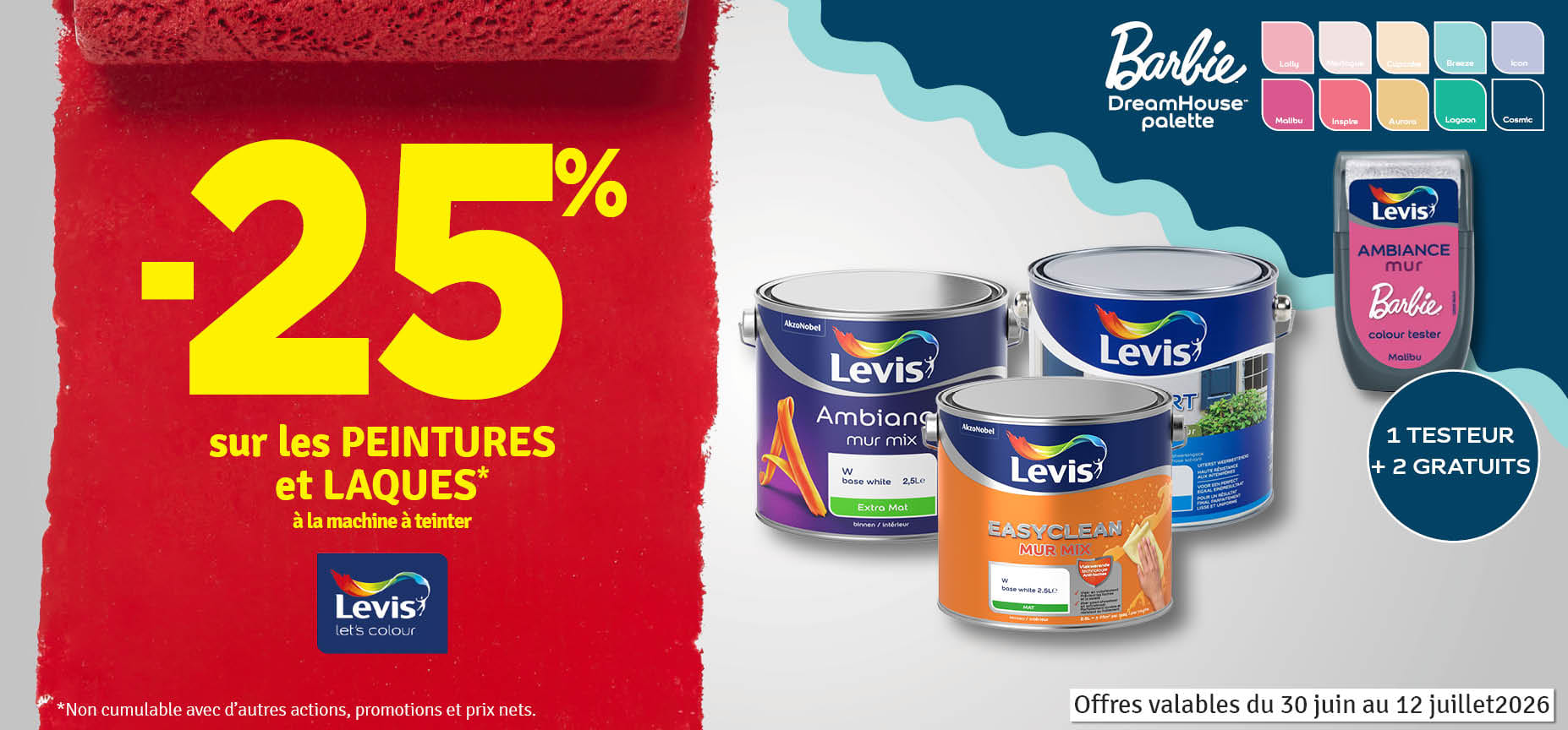 Promo - 25 % sur les peintures et laques à la machine à teinter LEVIS