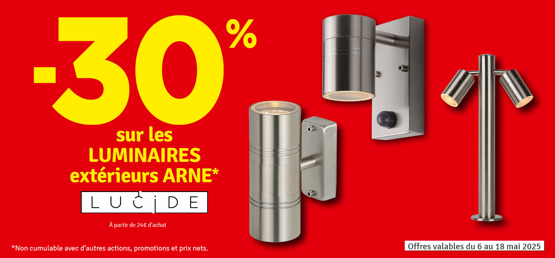 Promo - 30 % sur les luminaires extérieurs Arne