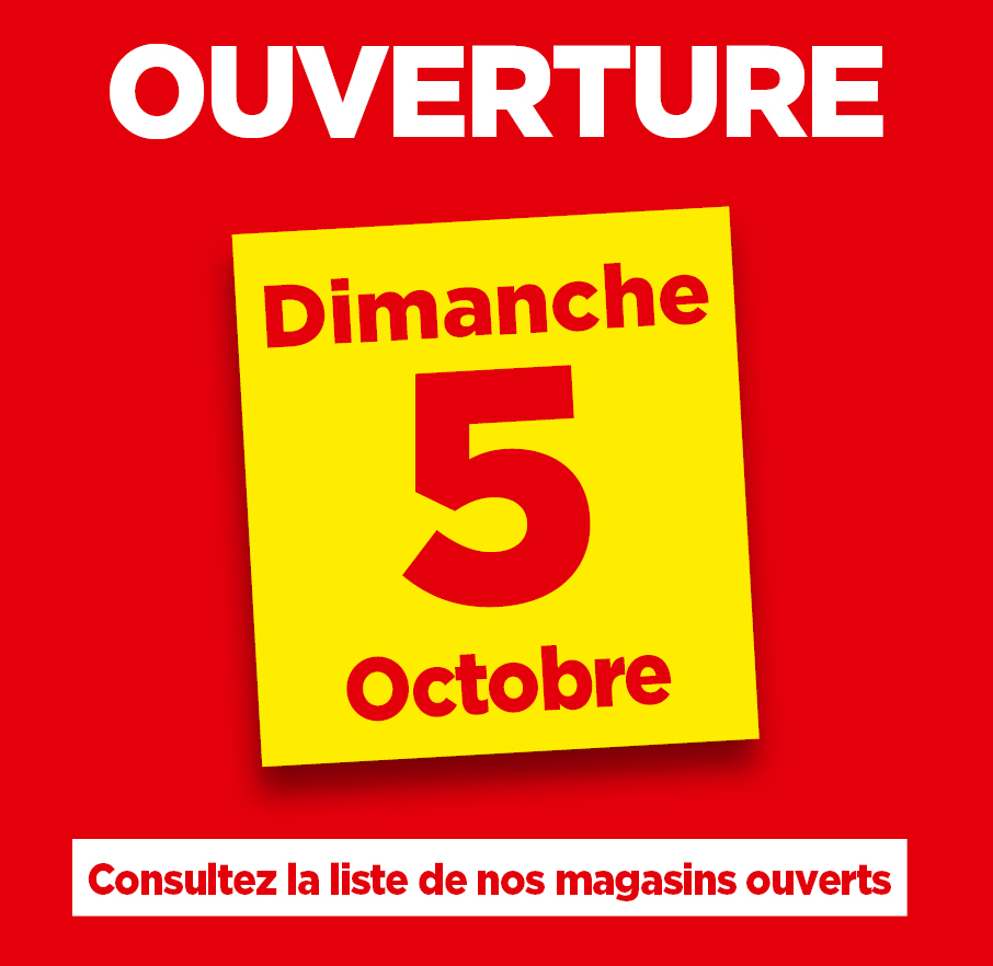 Ouverture exceptionnelle ce dimanche 5 octobre