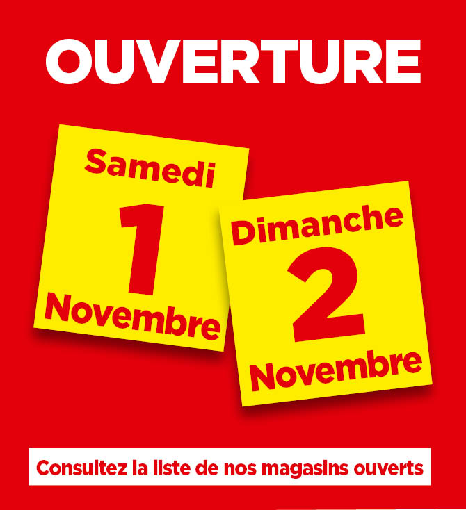 Ouverture 1 et 2 novembre 2025