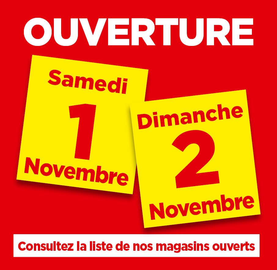 Ouverture les 1 et 2 novembre 2025