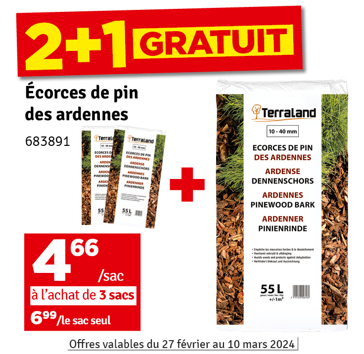 Ecorce de pin sylvestre des Ardennes 55 L TERRALAND
