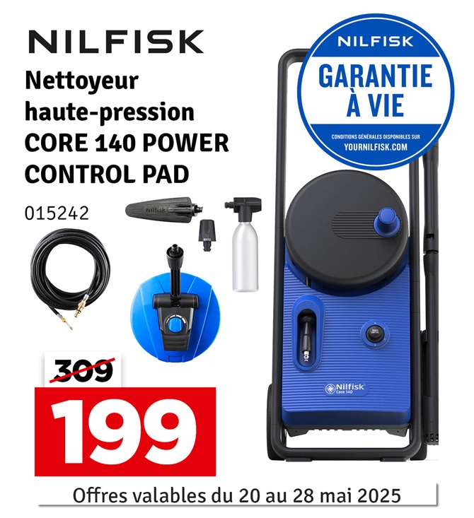 Nettoyeur haute pression Core 140 PowerControl Pad 140 bar NILFISK