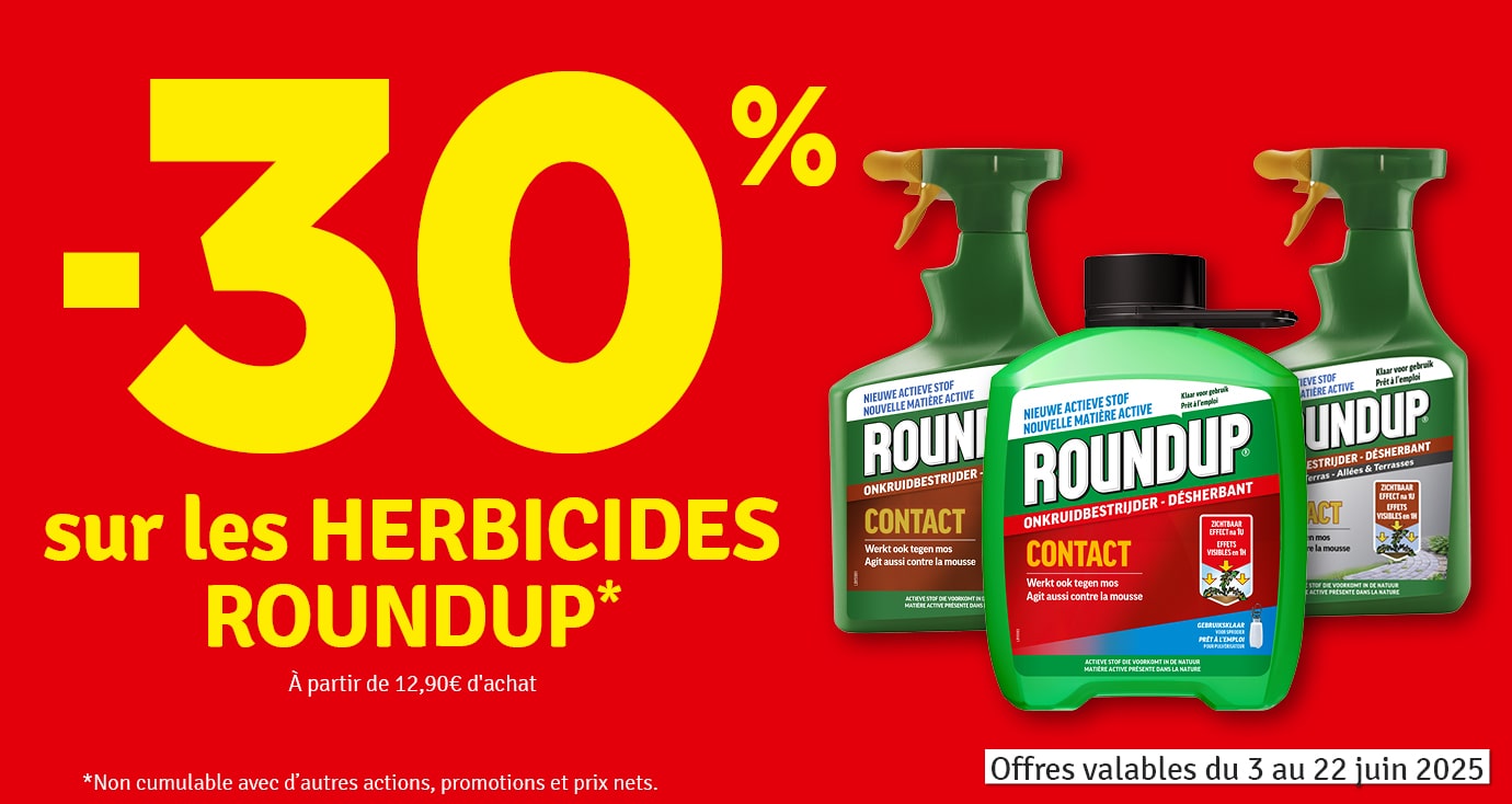 30 % sur les herbicides ROUNDUP