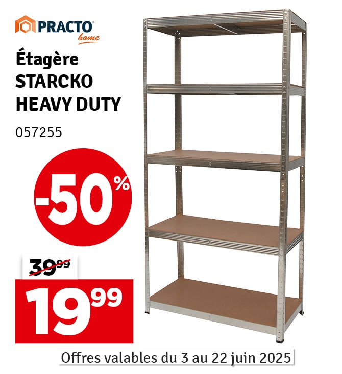 Etagère de rangement Heavy Duty 180 x 90 x 40 cm PRACTO HOME