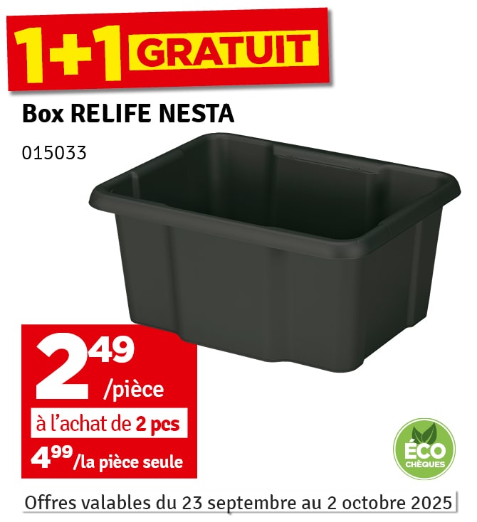 Box de rangement Relife Nesta en matériau recyclé 24 L SUNWARE