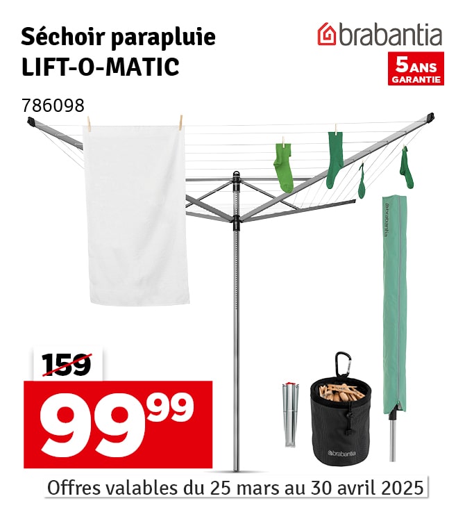 Séchoir Lift-O-Matic 50 m BRABANTIA