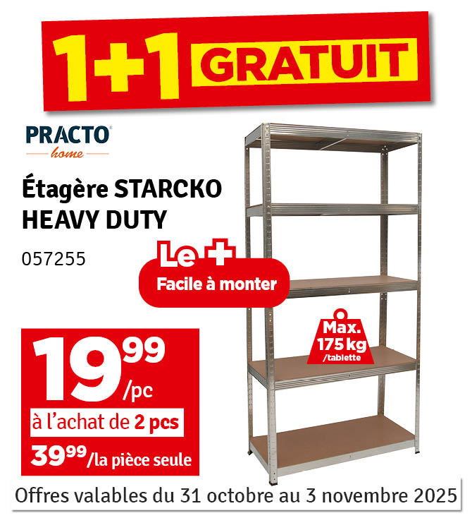 Etagère de rangement Heavy Duty 180 x 90 x 40 cm PRACTO HOME