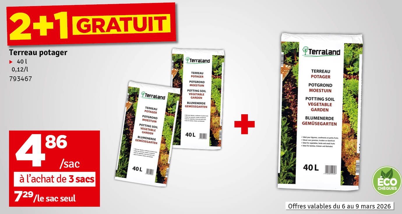 Terreau Bio pour potager 40 L TERRALAND