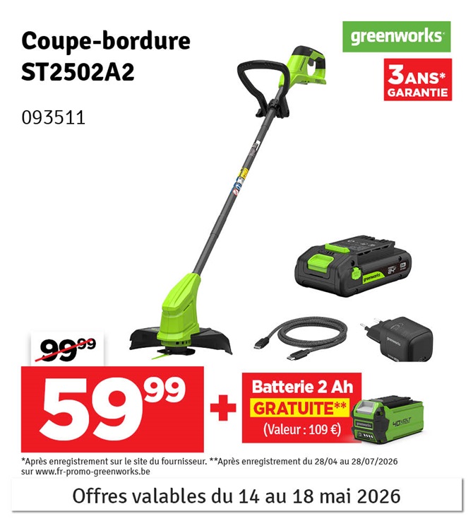 Coupe bordure Greenworks